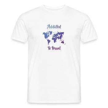 Addicted to travel - addicted to travel - Men's T-Shirt - white - Front - AI Model Male 178 dark (178cm)