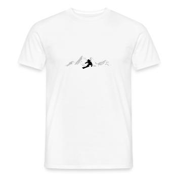 Winter - Skiers Skiing Mountains Snow - Men's T-Shirt - white - Front - AI Model Male 178 dark (178cm)