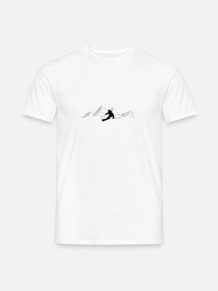 Winter - Skifahrer Ski fahren Berge Schnee - Männer T-Shirt - Weiß