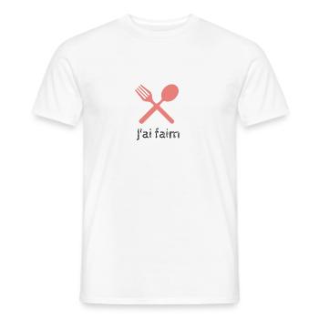 j'ai faim - T-shirt homme - blanc - Devant - AI Model Male 178 dark (178cm)