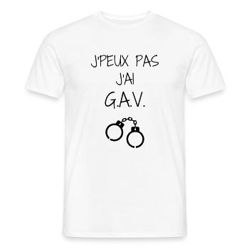Police / Policier / Flic / Sécurité - T-shirt homme - blanc - Devant - AI Model Male 178 dark (178cm)