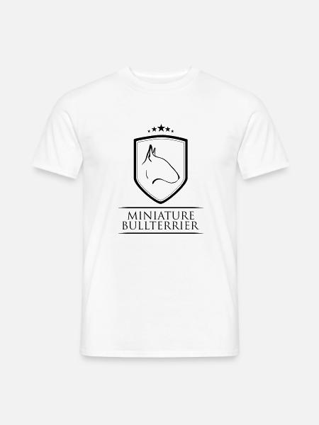 MINIATURE BULLTERRIER WAPPEN - Männer T-Shirt - Weiß