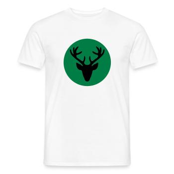 Traditional Christmas motive HIrschkopf / Dirndl - Men's T-Shirt - white - Front - AI Model Male 178 dark (178cm)