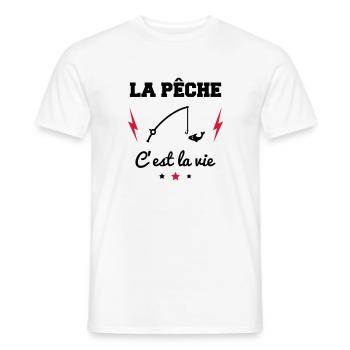 Angeln ist Leben, Angelgeschenk, Angeln - Männer T-Shirt - Weiß - Vorne - AI Model Male 178 dark (178cm)