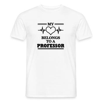 My heart belongs to a professor - Men's T-Shirt - white - Front - AI Model Male 178 dark (178cm)