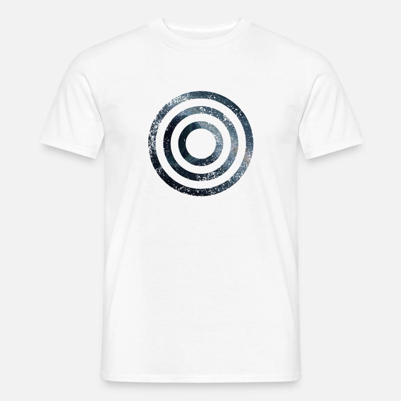 SPACE CIRCLES KREISE GRUNGE - Männer T-Shirt - Weiß