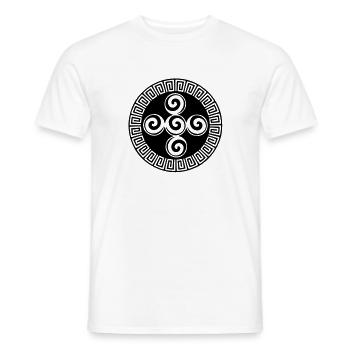 Aztec symbol creation, spiral, native american, - Men's T-Shirt - white - Front - AI Model Male 178 dark (178cm)