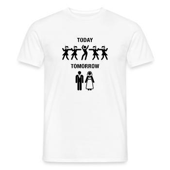 Heute Junggesellenabschied Morgen Verheiratet - Männer T-Shirt - Weiß - Vorne - AI Model Male 178 dark (178cm)
