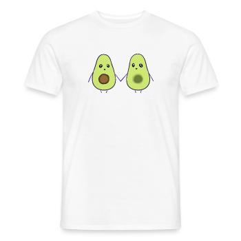 avocado friends friendship couples - Men's T-Shirt - white - Front - AI Model Male 178 dark (178cm)