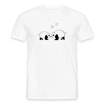 Panda Liebe Liebespaar Tier Tiere - Männer T-Shirt - Weiß - Vorne - AI Model Male 178 dark (178cm)