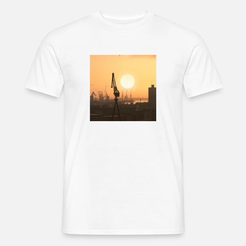 Harbor Skyline - Männer T-Shirt - Weiß