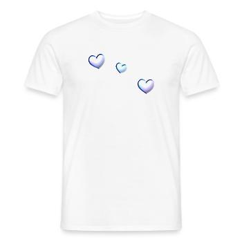 three blue hearts symbol love - Men's T-Shirt - white - Front - AI Model Male 178 dark (178cm)