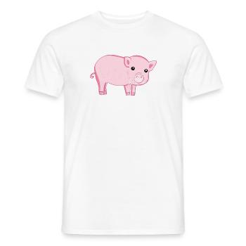süßes pinkes cartoon Schwein Symbol Tier - Männer T-Shirt - Weiß - Vorne - AI Model Male 178 dark (178cm)