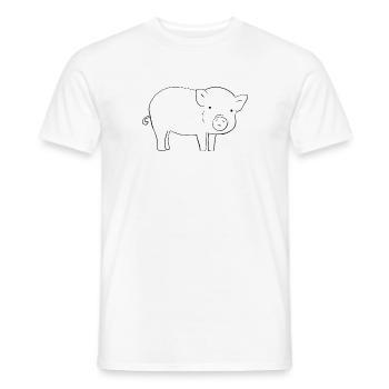 Pig Symbol Animal - Men's T-Shirt - white - Front - AI Model Male 178 dark (178cm)