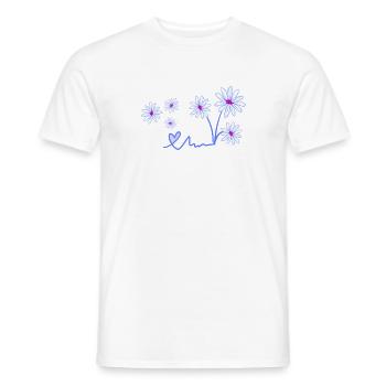Fleurs violettes Symbole de la plante de cœur - T-shirt homme - blanc - Devant - AI Model Male 178 dark (178cm)
