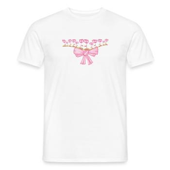 loop line pink flowers line - Men's T-Shirt - white - Front - AI Model Male 178 dark (178cm)