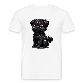Regard de chiot au clair de lune - T-shirt homme - blanc - Devant - AI Model Male 178 dark (178cm)