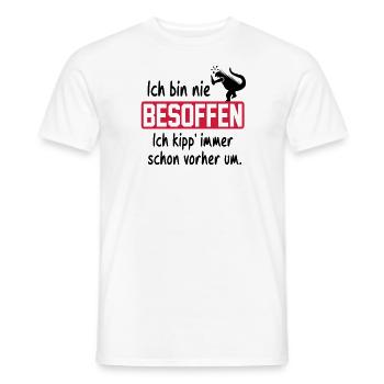 besoffen - Men's T-Shirt - white - Front - AI Model Male 178 dark (178cm)