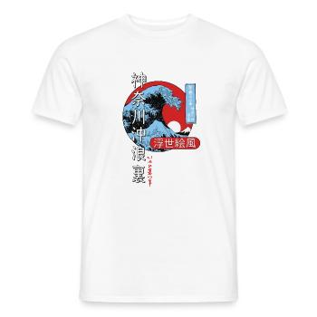 the big wave off Kanagawa, Japan - Men's T-Shirt - white - Front - AI Model Male 178 dark (178cm)