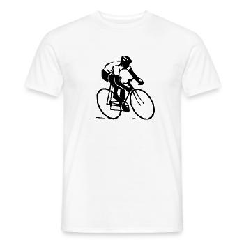 bicycle mountain bike cyclist mountain bike - Men's T-Shirt - white - Front - AI Model Male 178 dark (178cm)