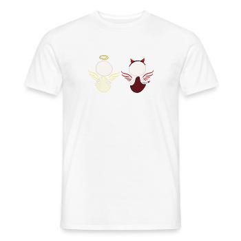 Devil Angel Symbol Good Evil - Men's T-Shirt - white - Front - AI Model Male 178 dark (178cm)