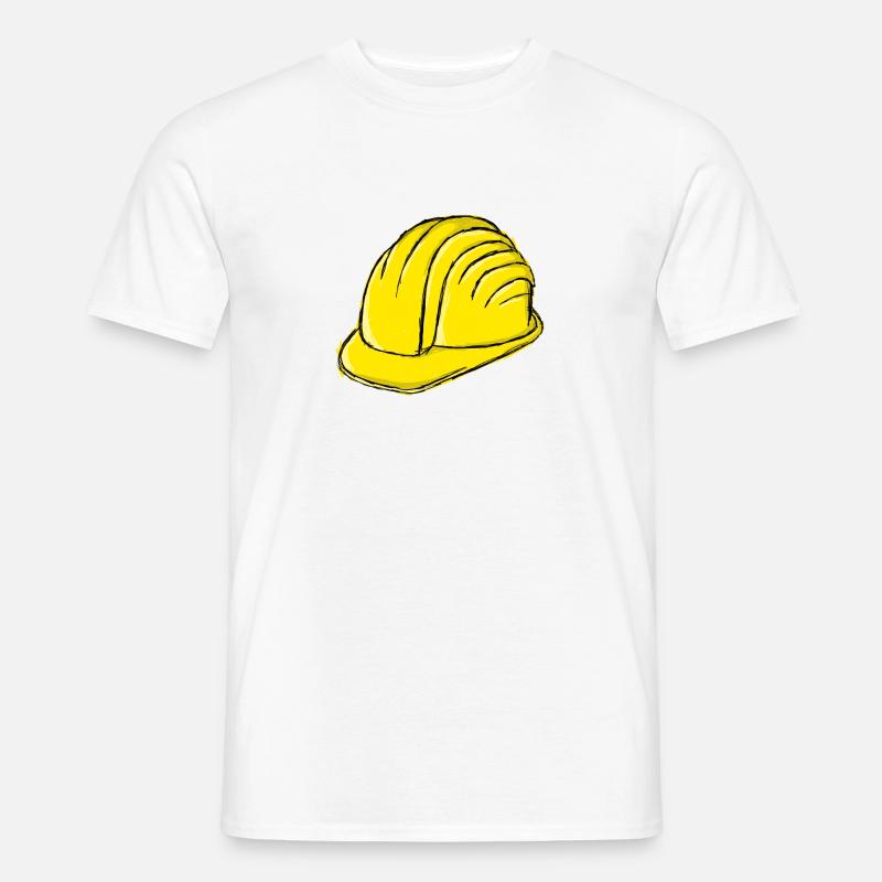 Bauarbeiter, Helm, Baustelle, Kran, Bagger - Männer T-Shirt - Weiß
