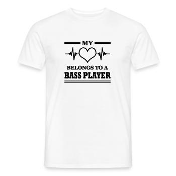 Mon cœur appartient à un bassiste - T-shirt homme - blanc - Devant - AI Model Male 178 dark (178cm)