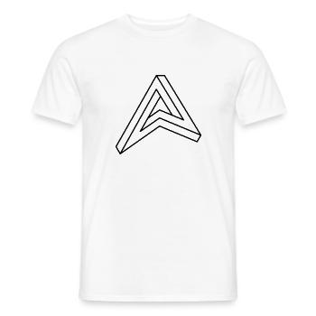 impossible chiffre Hipster géométrie triangle Escher - T-shirt homme - blanc - Devant - AI Model Male 178 dark (178cm)