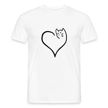 Chat amoureux des chats dans le coeur cadeau - T-shirt homme - blanc - Devant - AI Model Male 178 dark (178cm)
