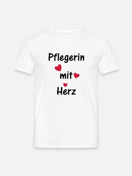 Pflegerin mit Herz - Männer T-Shirt - Weiß