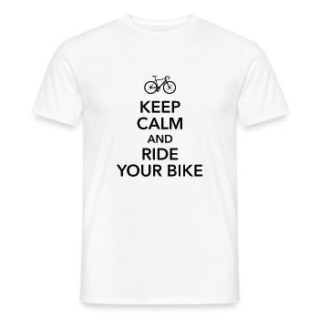 keep calm and ride your bike bike bike bike - Men's T-Shirt - white - Front - AI Model Male 178 dark (178cm)