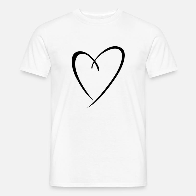 Kalligrafi Hjerte Tegning - Mænd T-shirt - hvid