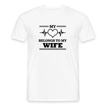 My heart belongs to my wife - Men's T-Shirt - white - Front - AI Model Male 178 dark (178cm)