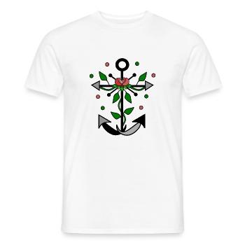 Flowery anchor - Men's T-Shirt - white - Front - AI Model Male 178 dark (178cm)