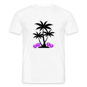 palme hibiskus - Männer T-Shirt - Weiß - Vorne - AI Model Male 178 dark (178cm)