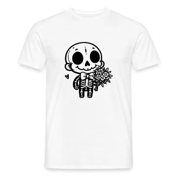 Skelett & Blumen - Männer T-Shirt - Weiß - Vorne - AI Model Male 178 dark (178cm)