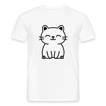 Katze - Männer T-Shirt - Weiß - Vorne - AI Model Male 178 dark (178cm)