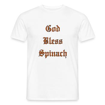 GodBlessSpinach - Männer T-Shirt - Weiß - Vorne - AI Model Male 178 dark (178cm)