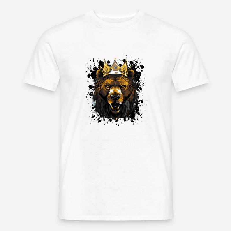 bär krone - Männer T-Shirt - Weiß