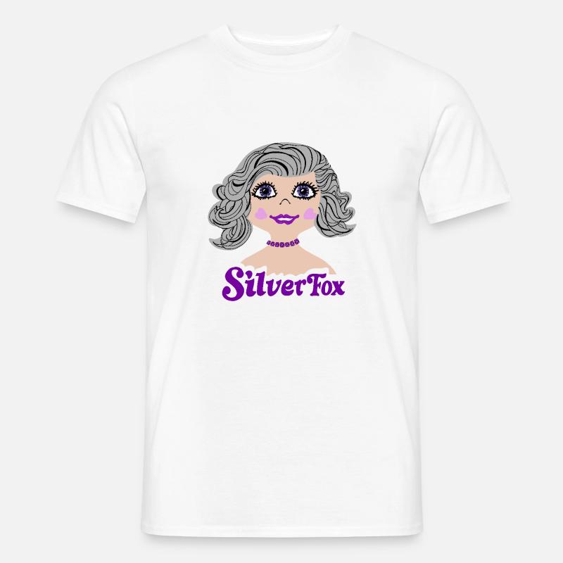 Silverfox Graue Haare Nostalgie - Männer T-Shirt - Weiß