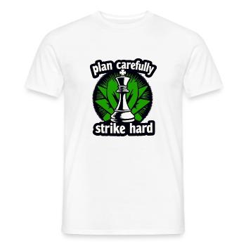 Schach plan carefully strike hard - Men's T-Shirt - white - Front - AI Model Male 178 dark (178cm)