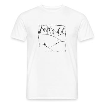 Montagnes de vélo VTT montagne VTT décrites - T-shirt homme - blanc - Devant - AI Model Male 178 dark (178cm)