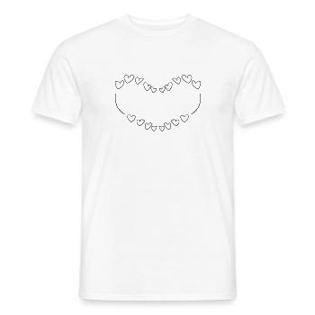 cœur coeur - T-shirt homme - blanc - Devant - AI Model Male 178 dark (178cm)