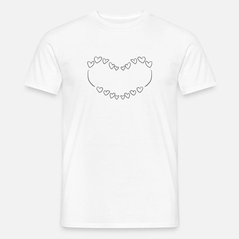 hjerter hjerte - Mænd T-shirt - hvid