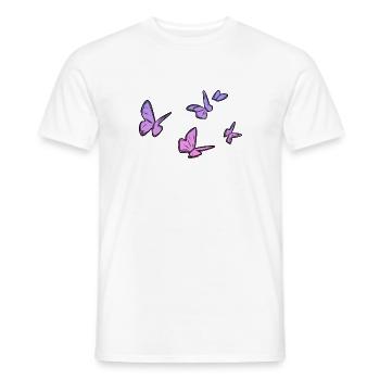 rosa schmetterlinge lila symbol schmetterling - Männer T-Shirt - Weiß - Vorne - AI Model Male 178 dark (178cm)