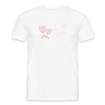 Ich liebe dich Blume Valentinstag - Männer T-Shirt - Weiß - Vorne - AI Model Male 178 dark (178cm)