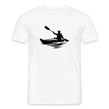 Kayak Boat Club for whitewater tours - Men's T-Shirt - white - Front - AI Model Male 178 dark (178cm)