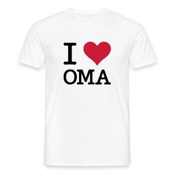 I Love Oma Großmutter Grandma Mutter Kult Motiv - Männer T-Shirt - Weiß - Vorne - AI Model Male 178 dark (178cm)
