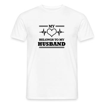My heart belongs to my husband - Men's T-Shirt - white - Front - AI Model Male 178 dark (178cm)