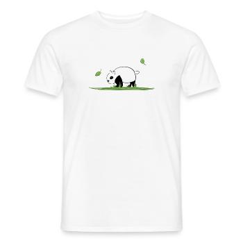 Animal Love Cartoon Panda Ecosystem Nature Grass - Men's T-Shirt - white - Front - AI Model Male 178 dark (178cm)